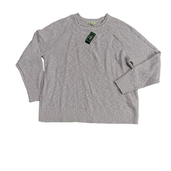 L.L.Bean Midweight Cotton Slub Rollneck Pullover Sweater Xlarge Petite - Picture 1 of 3